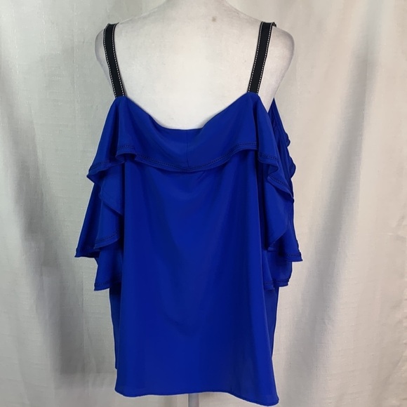 Gibson Latimer Blue Cold Shoulder Top- NWT - Picture 8 of 14